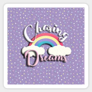 chasing dreams rainbow violet with stars Sticker